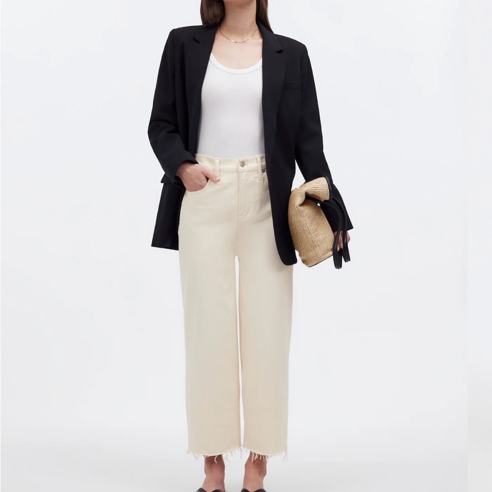 Madewell The Perfect Vintage Wide-Leg Crop Jean in Vintage Canvas Cream - Picture 5 of 12